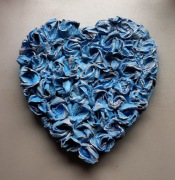 "Wodospad emocji" Obraz 3d gips serce 30x30cm  róże 