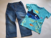 H&M spodnie + DEBENHAMS t-shirt _ 110 / 116