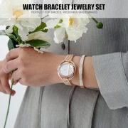 Zestaw zegarków i bransolet  ze stali tytanowej / różowe złoto