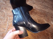 Kozaki damskie botki czarne r.38 nowe !