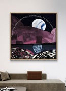 Autorski plakat-kolaż "Maybe the Moon is beautifull only because it is far"