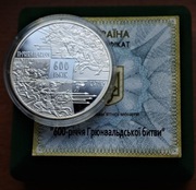 UKRAINA 20 UAH 2010r. Bitwa Pod Grunwaldem SREBRNA nr.008