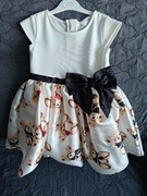 H&M Sukienka z rozszerzanym dołem kokarda 98/104