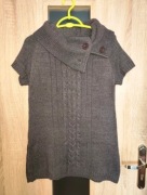 Brązowy sweterek na krótki rękaw pulower ocieplacz rozmiar M