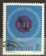 1 znaczek Polska PRL Związek Telekomunikacyjny UIT 1965 r. 