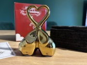 Złote splecione słonie statuetka Rozmiar 10 x 12 cm