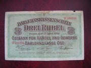 BANKNOT 3 Ruble 1916 r.seria W Kowno