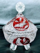 Bomboniera Kryształ Rubinowe Ptaki  Bawaria 