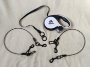 Smycz dla psa automatyczna Fiyade 5m do 50kg  2x stalowy gryzak pas do auta