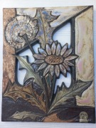 Ruscha Art obraz duża płyta ceramiczna dmuchawiec i osty