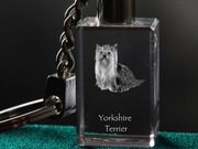 Yorkshire Terrier brelok sześcienny ŚWIECĄCY
