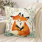 Poszewka na poduszkę, zakochane liski, 45x45cm