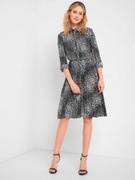 Sukienka plisowana czarno - biała rozpinana rozmiar 38