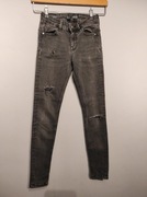 Czarne jeansy spodnie typu push up z dziurami rurki skinny