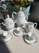 Limoges U.C France – vintage serwis kawowy z cienkiej porcelany