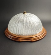 Stylowy plafon - szkło lodowe i drewno Mid Century Modern, n.1