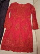 Czerwona imprezowa sukienka z cekinami