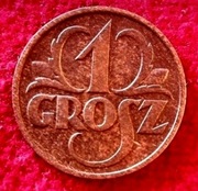 1 grosz 1933 r, piękny stan 