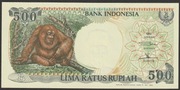 Indonezja 500 rupiah 1992 - orangutan - stan bankowy UNC