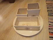 3 ceramiczne doniczki na jednej podstawie beautiful garden flower pot