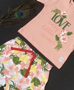 komplet dla dziewczynki 2 rozmiary kwiatowy wzór 