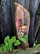 Obraz na drewnie akryl i dekupaż dekoracja dom taras boho upominek prezent 