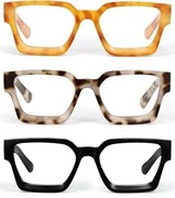 Okulary do czytania  3 szt blokujące niebieskie światło  +2