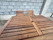 Ogrodowy zestaw meblowy, stół + krzesła - drewniany - Teak