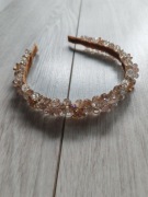 Opaska do włosów ze szklanymi koralikami motyw kwiatowy