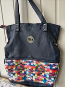 Mana Mana damska torebka granatowa a4 na ramię shopper