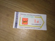 Bilet jednorazowy 1zł MPK Łódź stare logo skasowany lokalny