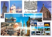 26 pocztówek kolekcjonerskich Praga Europa zabytki rysunki artystyczne