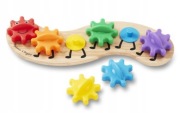 Melissa & Doug ruchoma gąsienica drewniana układanka z zębatkami 