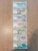 Zestaw 7 banknotów PRL - od 10 do 1000 zł - stan bankowy UNC
