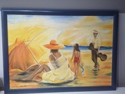 Dwa Obrazy - 100cm/70cm w ramach- pł/olej