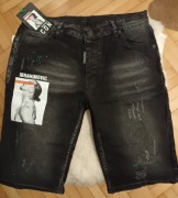 DSQUARED2 Ibrahimovič krótkie spodnie black jeans rozmiar 48