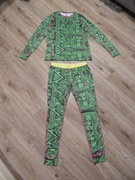 KARI TRAA komplet damski sportowy zielony wzór bluzka i getry _ XL