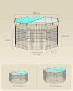Wybieg dla małych zwierząt SONGMICS – 8 paneli, zadaszenie, 138 cm