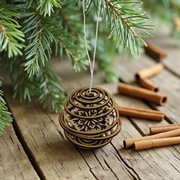  Drewniana bombka 3D  Śnieżynka handmade ozdoba świąteczna 