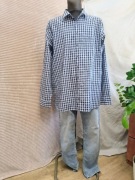 Bawełniana męska koszula z długim rękawem niebieska r. 3XL