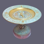 Patera Brąz Marmur Francja XIX/XX Putto