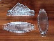 Serwetnik + 2 salaterki. Szkło (kryształ) z PRL