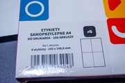 Arkusze Etykiety Samoprzylepne A4 "1" 100ark.- 210x297mm Naklejki