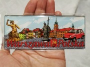 Magnes na lodówkę POLSKA Warszawa Kolumna Zygmunta Zamek Fiat 126p