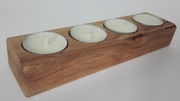 Świecznik na 4 tealight'y handmade drewno