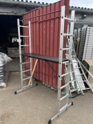 Rusztowanie aluminiowe drabinowe podest HIGHER 2x8 drabina 3w1 