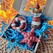 Zestaw ozdób choinkowych latarnia morska handmade