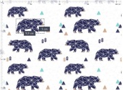 Bawełna Premium Miś geometryczny