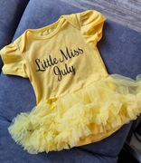 Tutu romper żółty miękki tiul Miss Lipca Rozmiar 3-6m