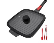 NIEPRZYWIERAJĄCA PATELNIA Z POKRYWĄ ,GRILLA I PIECZENIA Z ODPINANĄ Rączką